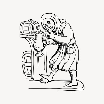 Medieval drinker drawing, beer tap | Free Vector Illustration - rawpixel