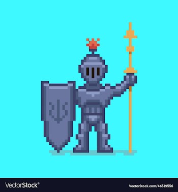 medieval guard knight with spear