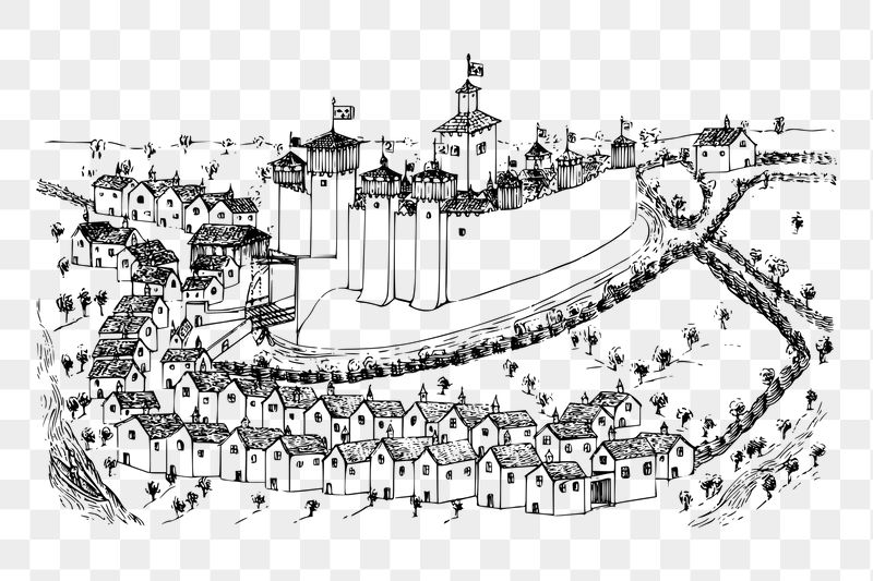Medieval town png sticker illustration, | Free PNG - rawpixel