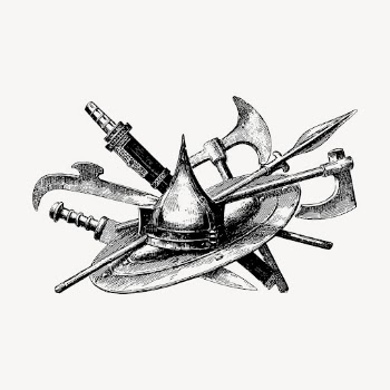 Medieval weapons clipart, vintage object | Free Vector - rawpixel