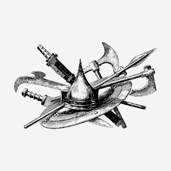 Medieval weapons drawing, vintage object | Free Photo - rawpixel