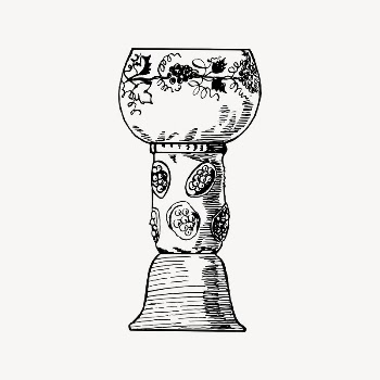 Medieval wine glass drawing, vintage | Free Vector Illustration - rawpixel