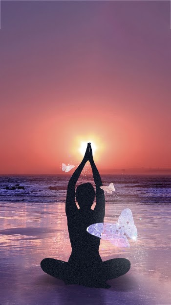 Meditation mobile wallpaper, aesthetic sunrise | Free Photo - rawpixel