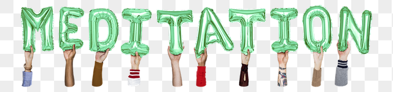 Meditation word png, hands holding | Free PNG - rawpixel