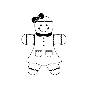 Medium Fire Black Enamel Glass Decal - Gingerbread Woman - Large ...