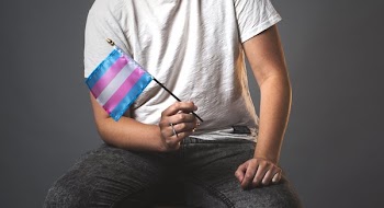 Medium Shot Of Person Holding Trans Pride Flag