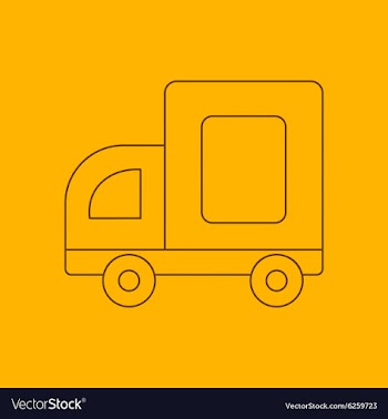  					Medium truck line icon vector image														