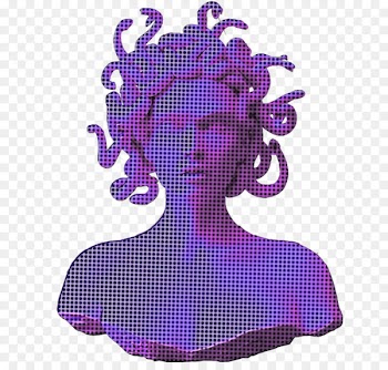 Medusa, Vaporwave, Aesthetics, Purple, Violet PNG