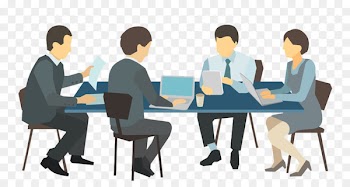 Meeting Desk Illustration - Business people meeting 