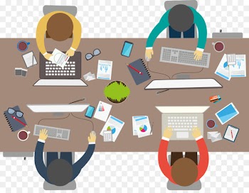 Meeting Flat design Office Businessperson - Top view of business people Vector 
