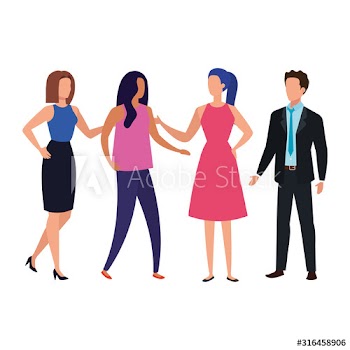 meeting of business people avatar characters design