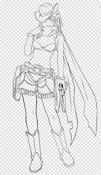 Meg Bakuretsu Tenshi line art transparent background PNG clipart