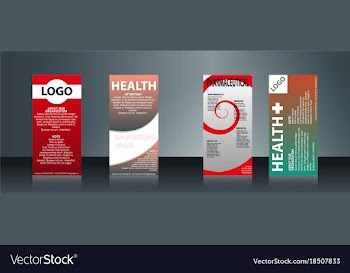 Mega collection of 4 abstract medical business vector image