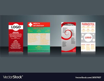 Mega collection of 4 abstract medical business vector image