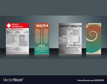Mega collection of 4 abstract medical business vector image