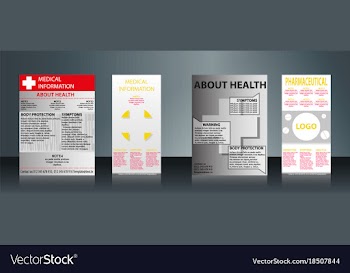 Mega collection of 4 abstract medical business vector image