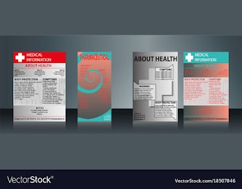 Mega collection of 4 abstract medical business vector image