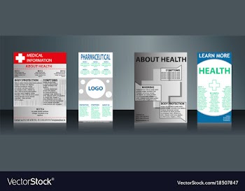 Mega collection of 4 abstract medical business vector image