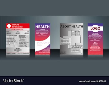 Mega collection of 4 abstract medical business vector image
