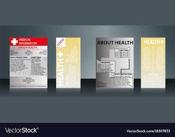 Mega collection of 4 abstract medical business vector image