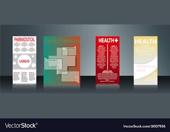 Mega collection of 4 abstract medical business vector image