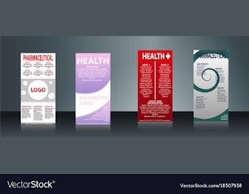 Mega collection of 4 abstract medical business vector image
