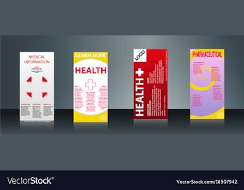 Mega collection of 4 abstract medical business vector image