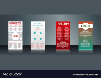 Mega collection of 4 abstract medical business vector image