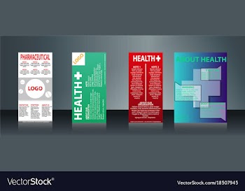 Mega collection of 4 abstract medical business vector image