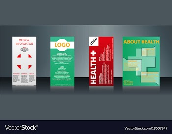 Mega collection of 4 abstract medical business vector image