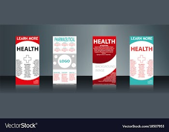 Mega collection of 4 abstract medical business vector image