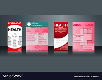 Mega collection of 4 abstract medical business vector image