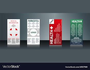 Mega collection of 4 abstract medical business vector image