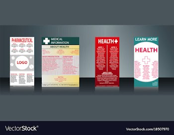 Mega collection of 4 abstract medical business vector image