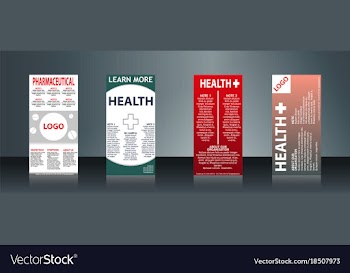 Mega collection of 4 abstract medical business vector image