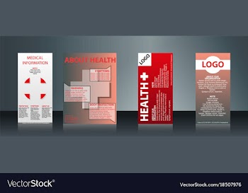 Mega collection of 4 abstract medical business vector image