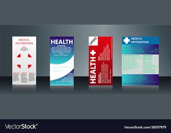 Mega collection of 4 abstract medical business vector image