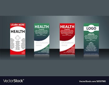 Mega collection of 4 abstract medical business vector image