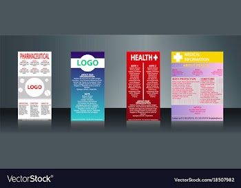 Mega collection of 4 abstract medical business vector image