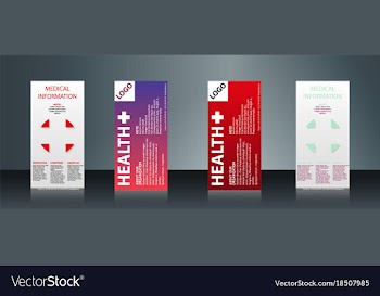 Mega collection of 4 abstract medical business vector image