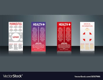 Mega collection of 4 abstract medical business vector image