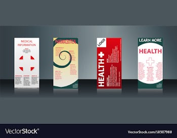 Mega collection of 4 abstract medical business vector image