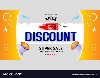 mega discount big sale banner sticker