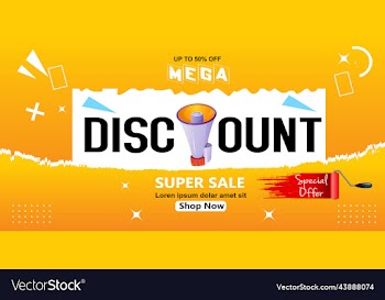 mega discount big sale banner sticker