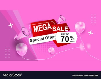 mega discount big sale banner sticker
