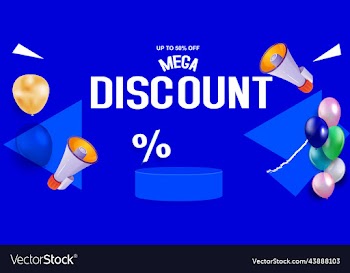 mega discount big sale banner sticker