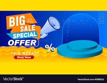 mega discount big sale banner sticker