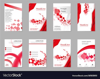 Mega pack brochure design template set vector image