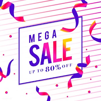 Mega sale 80% off sign vector | Free stock vector - 535111