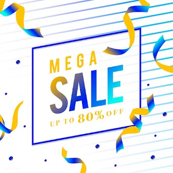 Mega sale 80% off sign vector | Free stock vector - 535140